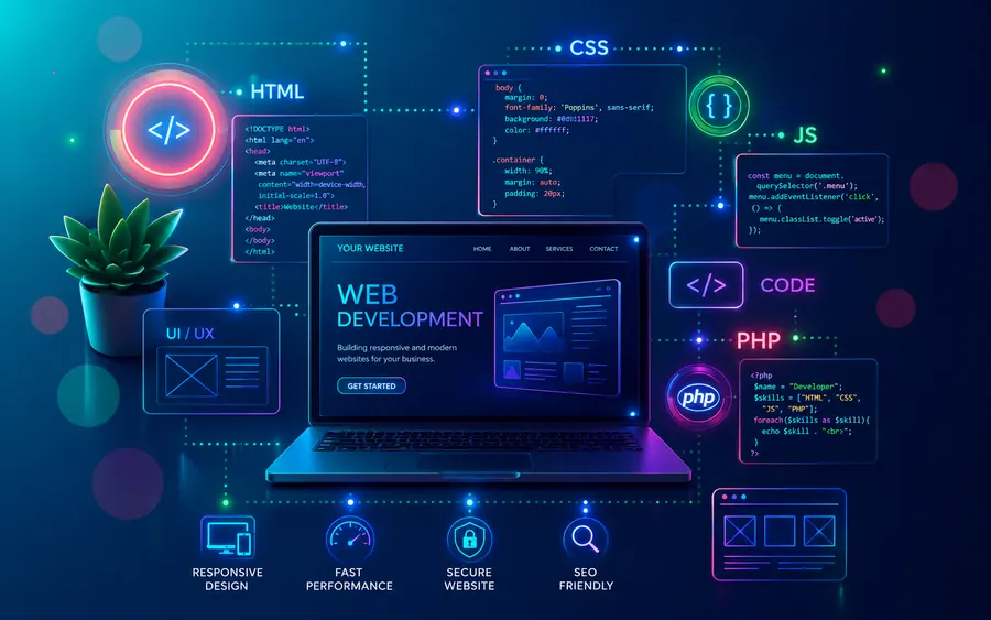 Responsive website development services showcase